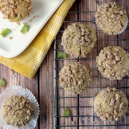 Cheesecake-Filled Rhubarb Muffins