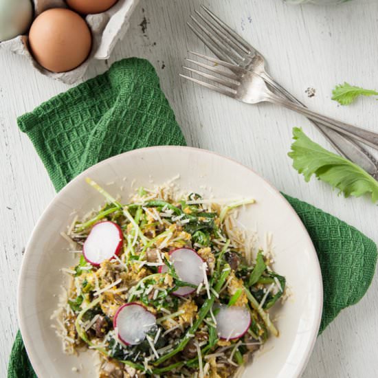 Mustard Green Egg Scramble