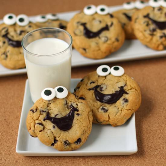 Smiley Face Chocolate Chip Cookies