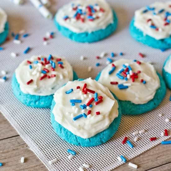 Patriotic Cake Mix Jello Cookies