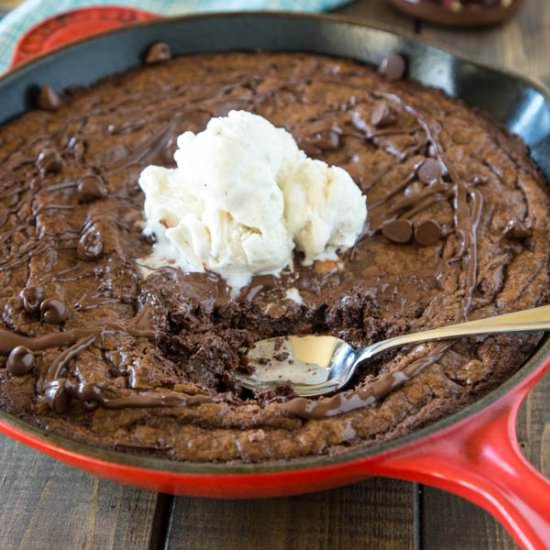Triple Chocolate Skillet Brownie