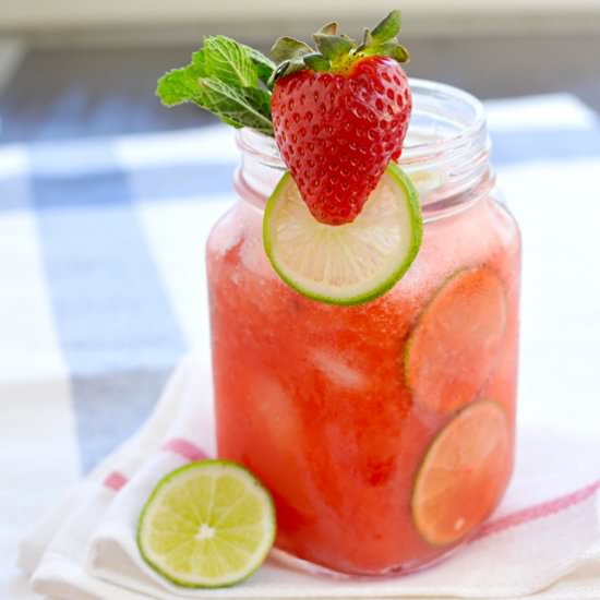 Strawberry-Lime Coconut Agua Fresca