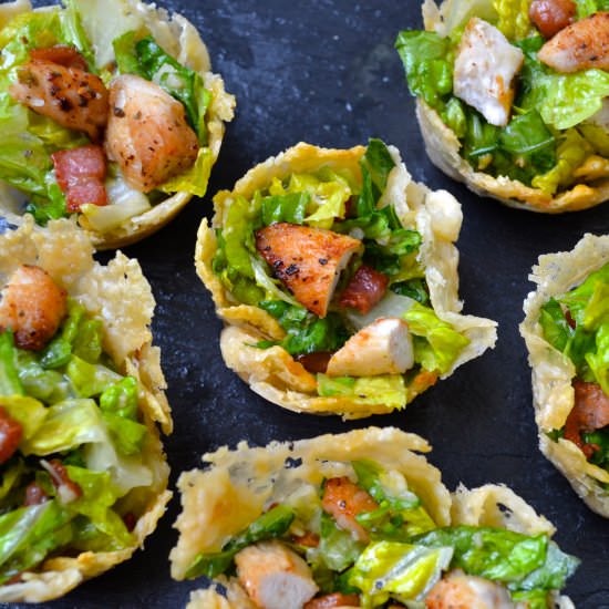 Caesar Salad Parmesan Cups