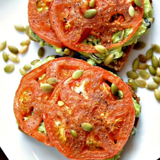 Avocado + Roasted Tomato Toasts