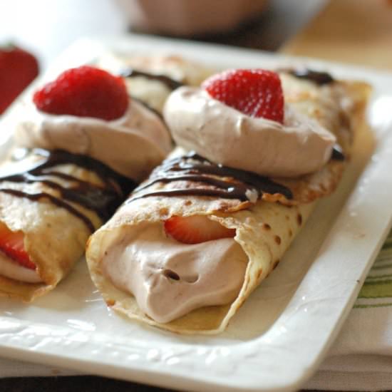 Crepes with Nutella Whipped Cream