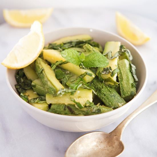 Zucchini with Basil, Mint & Lemon