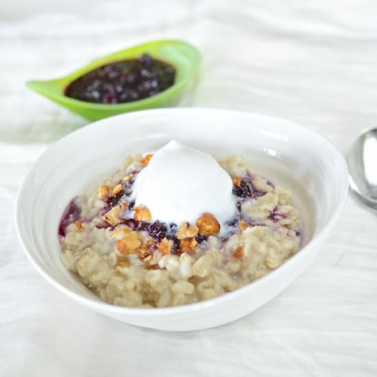 Oatmeal with Blueberry Compote