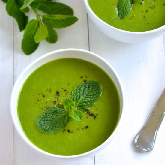 Pea and Mint Soup {Cold or Warm}