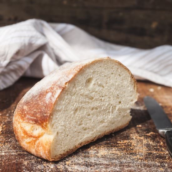 No-Knead Farmhouse Bread
