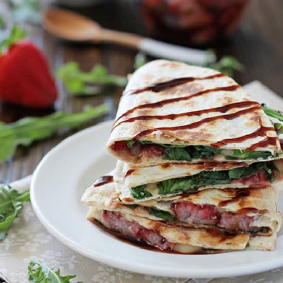 Roasted Strawberry Quesadillas