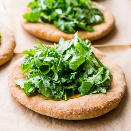 Zucchini and Arugula Salad Pizzas