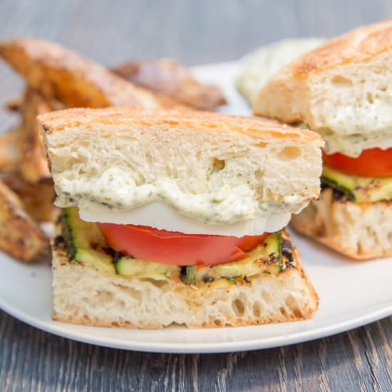 Grilled Zucchini Caprese Sandwich