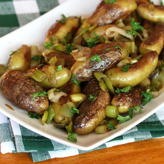 Fingerling Potatoes with Leek