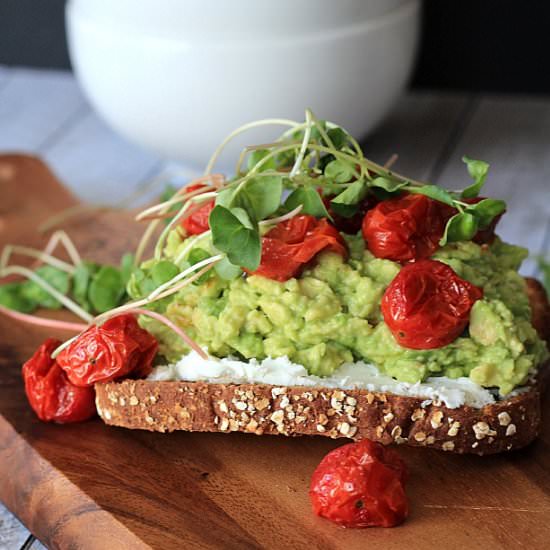 Mashed Avocado Goat Cheese Sandwich