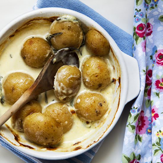New Potatoes Poached in Cream