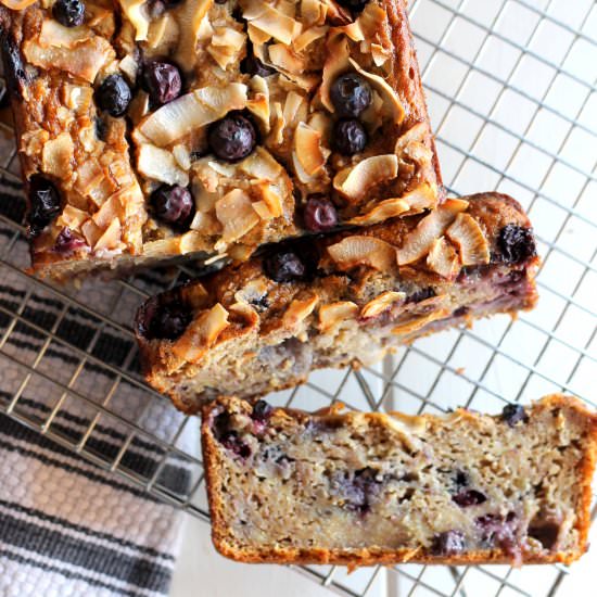 Coconut Blueberry Banana Bread