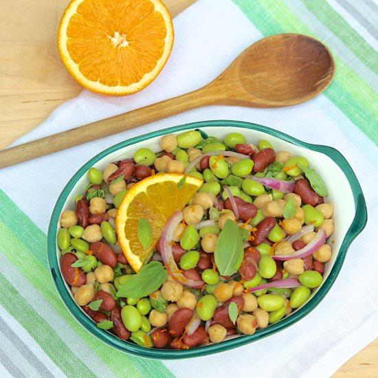 Basil-Orange Edamame & Bean Salad