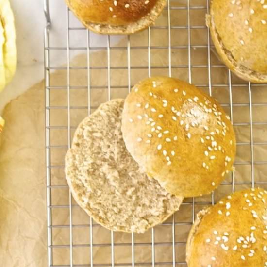 Honey Whole Wheat Burger Buns
