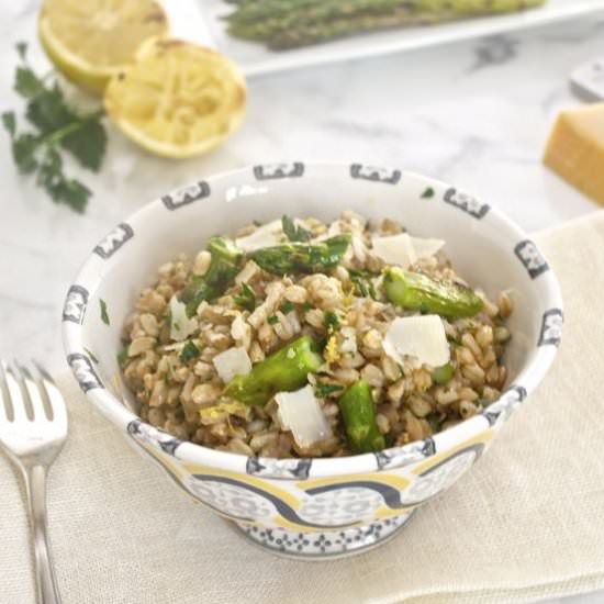 Grilled Asparagus-Lemon Farro Salad