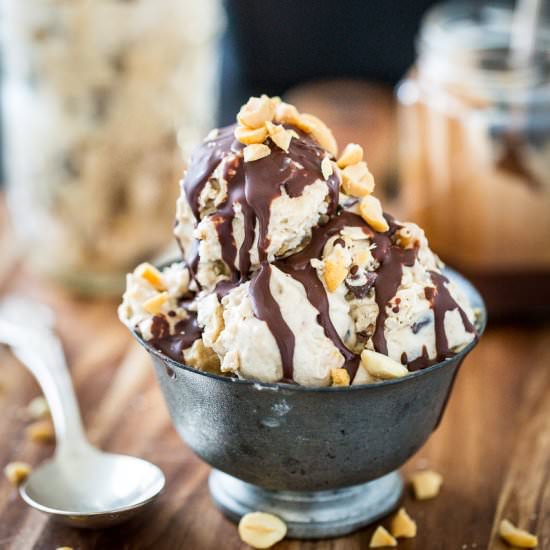 Sugar-Free Vegan Snickers Ice Cream
