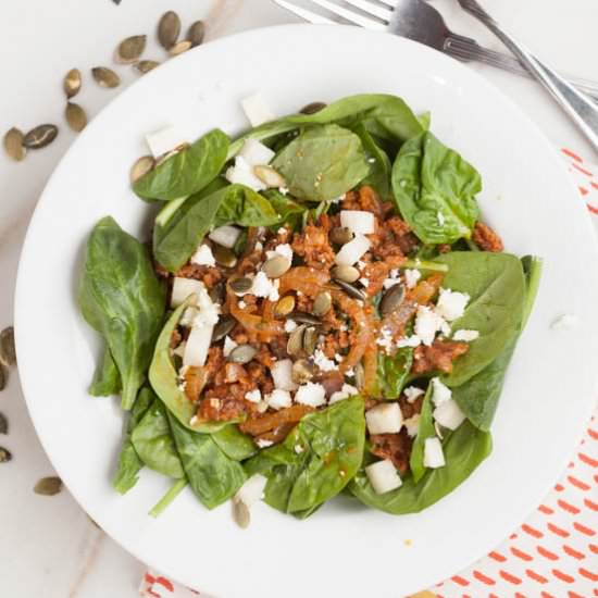 Chorizo spinach salad