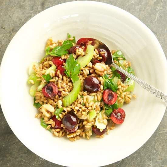 Farro, Cherry and Walnut Salad