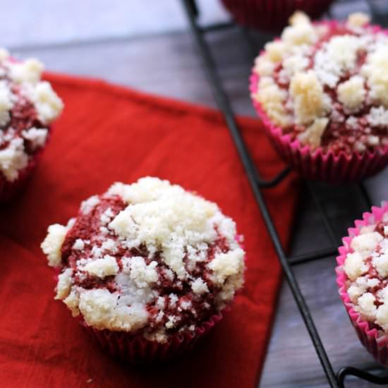 Red velvet crumb muffins