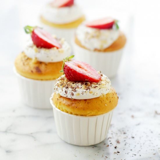 Ice Cream Filled Vanilla Cupcakes