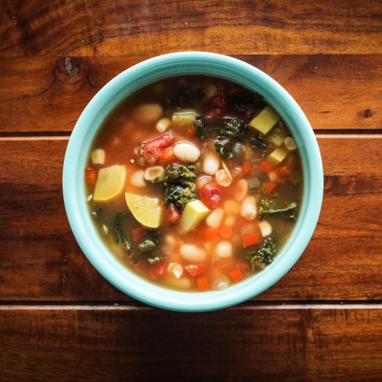 White Bean Kale and Squash Soup