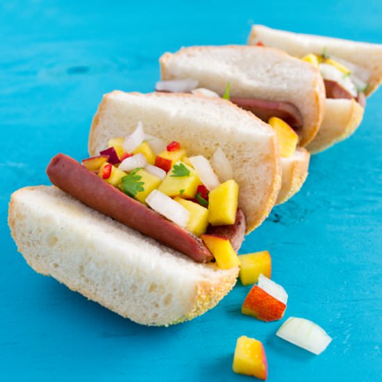 Hot Dog Sliders with Fruit Salsa