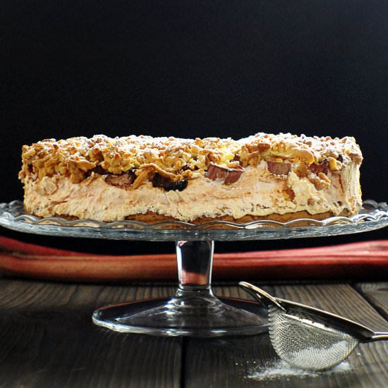 Rhubarb Cake with Pink Mousse