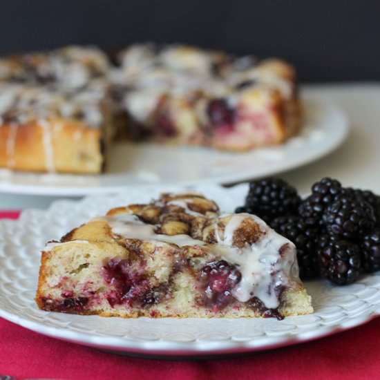 Blackberry Cinnamon Roll Cake