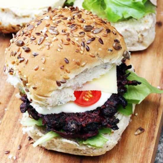 Beetroot & Black Bean Burger