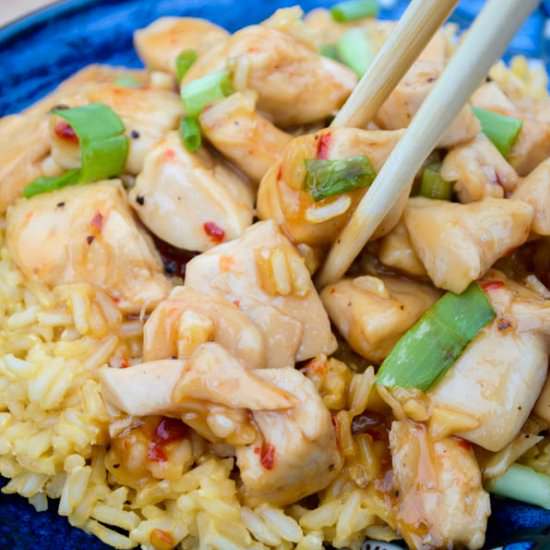 Honey-Orange Galzed Skillet Chicken