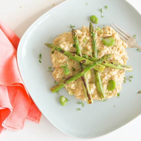Oat Risotto with Asparagus