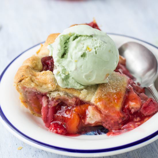 Red Berry Peach Pie