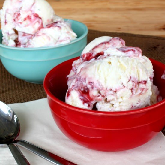 Raspberry White Chocolate Ice Cream