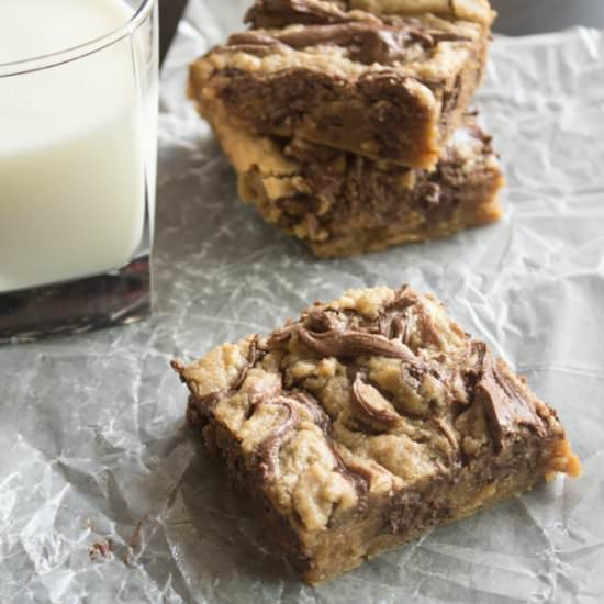 PB & Chocolate Nutella Blondies
