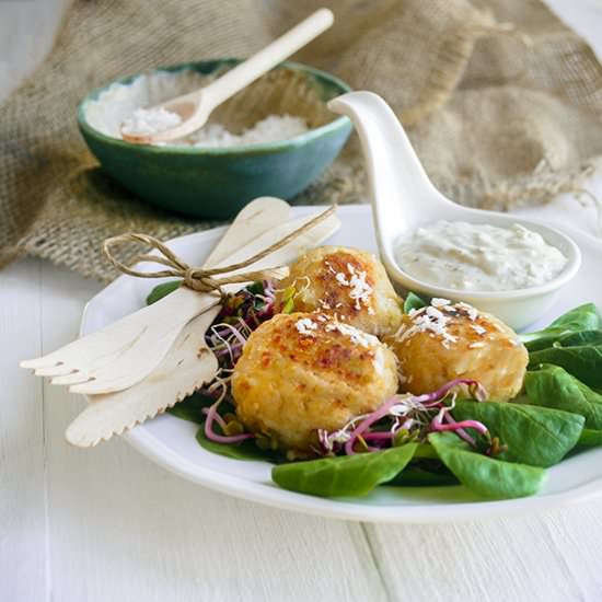 Curry Fish Balls with Coconut Dip