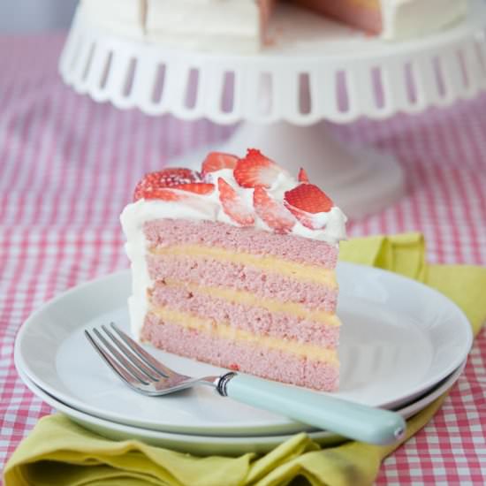 Strawberry Lemon Cream Cake
