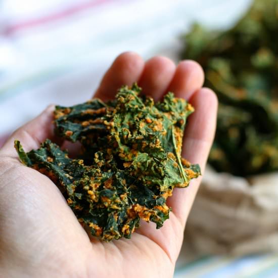 Cheezy Spiced Kale Chips