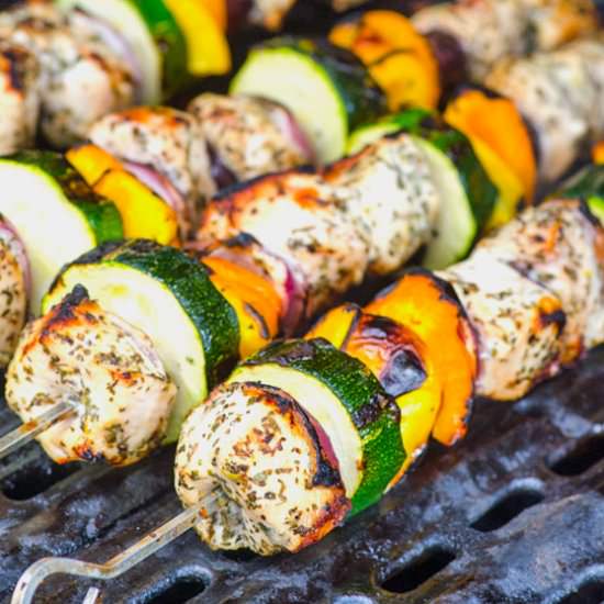 Greek Style Chicken Kebabs