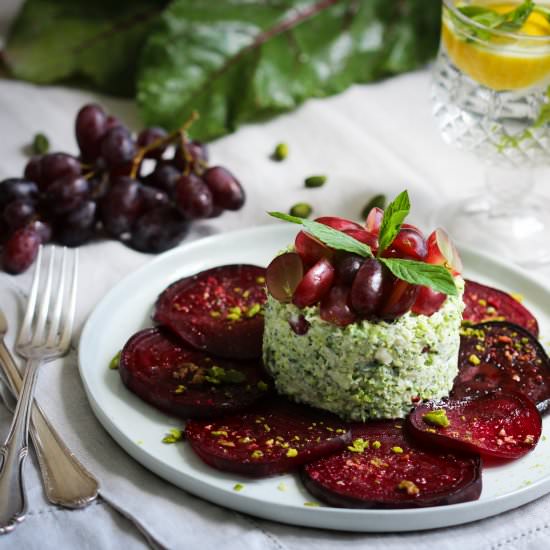 Raw Broccoli-tatar with Beetroot
