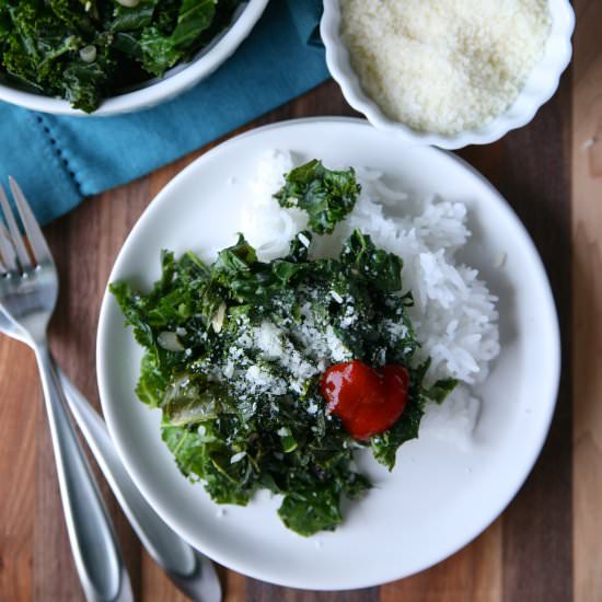 Wilted Kale and Ramps