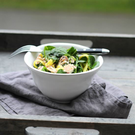 Lemon Linguine, Salmon and Spinach
