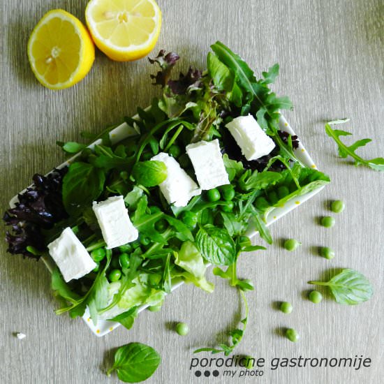 Pea, Mint and Feta Cheese Salad