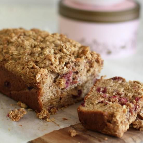 Raspberry Crumble Loaf Cake