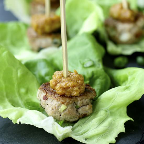 Thai Turkey Sliders w/ Peanut Sauce