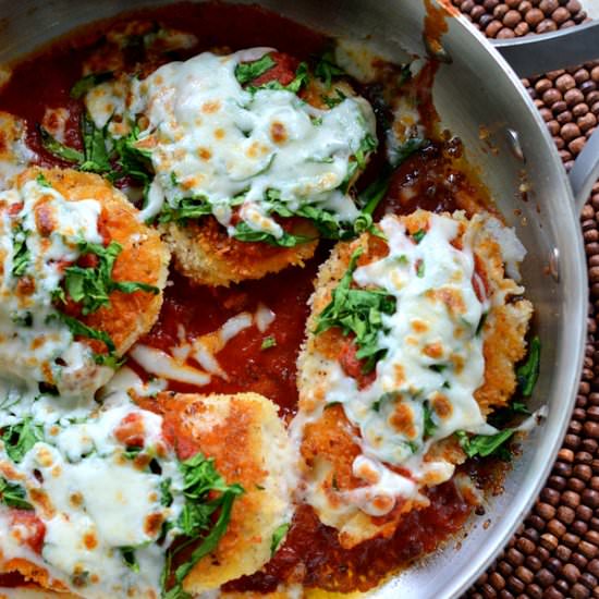 Skillet Chicken Spinach Parmesan