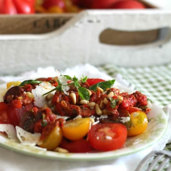 Tomato Salad with Romesco Sauce